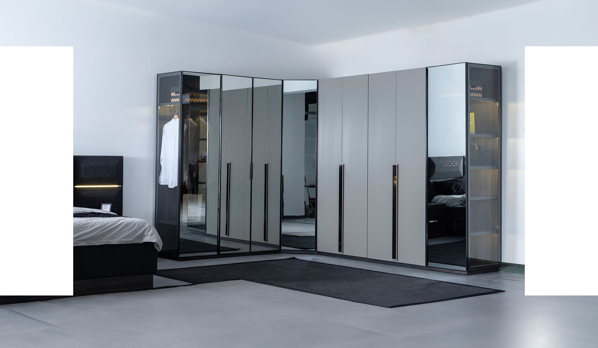 Dulap colț Astoria cu 1 usa de sticla