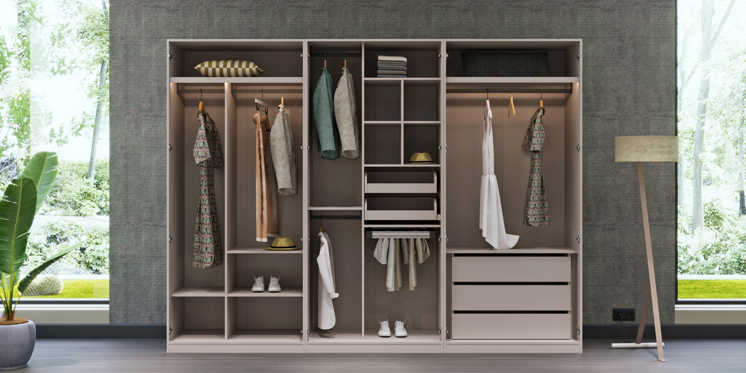 Dulap Savoy Alpin 6 usi, 300 cm