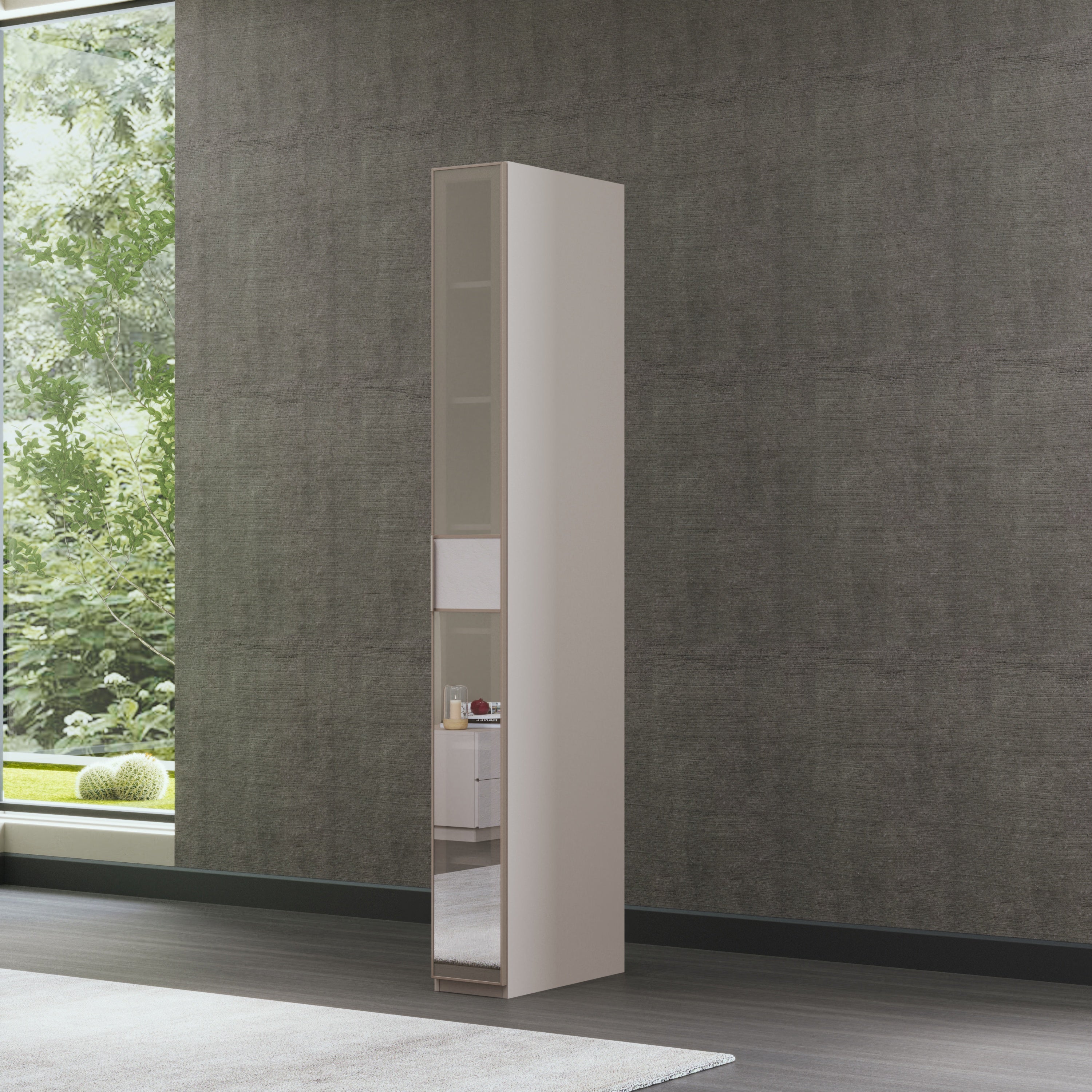 Modul etajera dulap cu usa de sticla Savoy Alpin, 35/25 cm