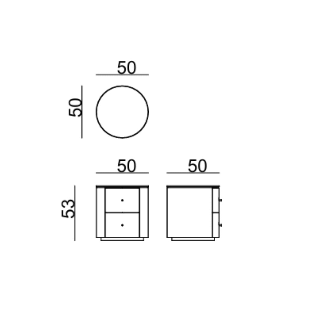 Noptieră rotunda LuxTop